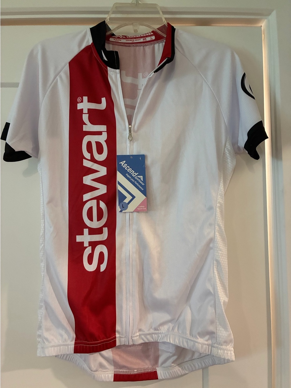 Stewart White & Red Cycling Jersey